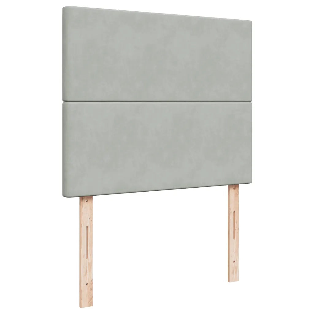 Giroletto a Molle con Materasso Grigio Chiaro 120x190cm Velluto