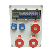 Pannello gruppo prese organizzazione cantiere 2x230V/16A, 3x400V/32A, 12 moduli 460x270x160mm IP44/IP67 SUNTREE