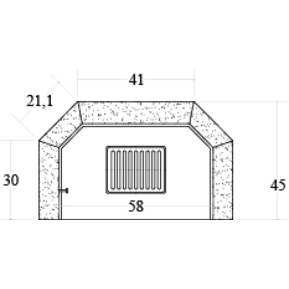 Camino legna prefabbricato refrattario focolare aperto m80ref riscaldamento