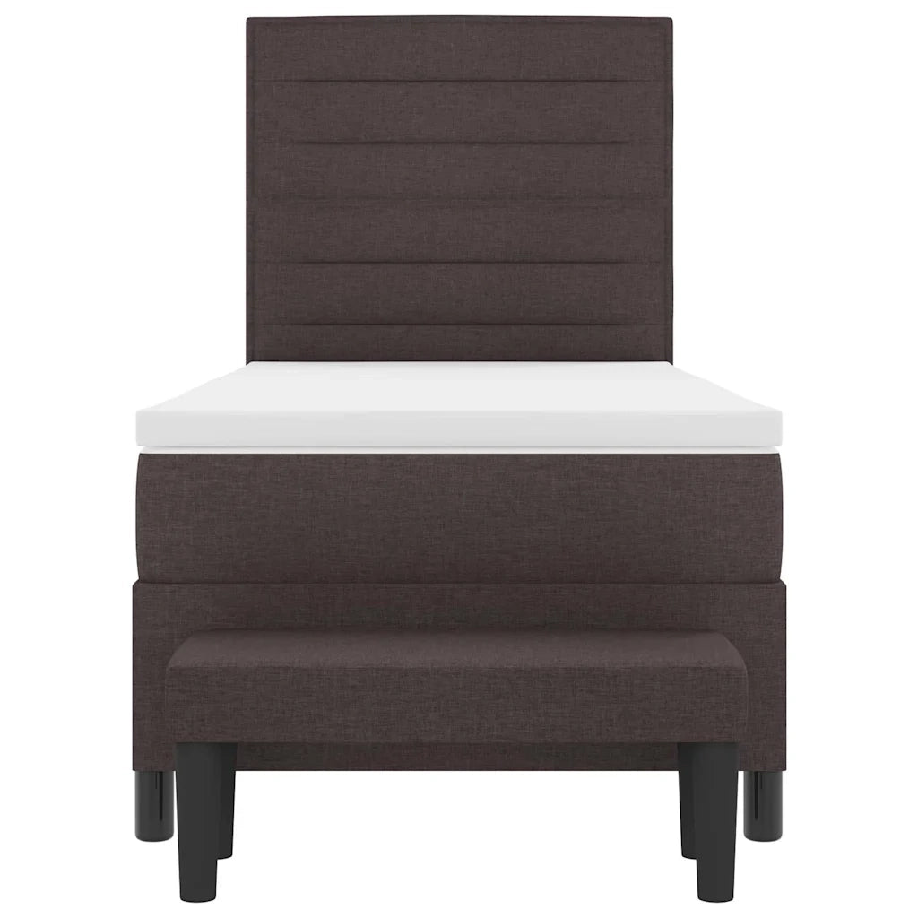 Letto a molle con testiera Marrone Scuro 100 x 200 cm Tessuto 3343970