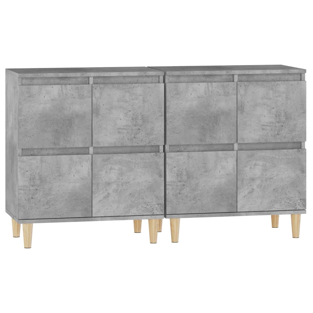 Credenze 2pz | Madia | Buffet da pranzo | Armadio da pranzo Grigio Cemento 60x35x70 cm in Legno Multistrato