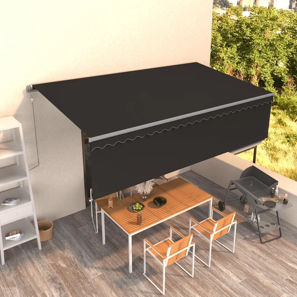 Tenda Sole Retrattile Automatica Parasole 5x3 m Antracite 3069469