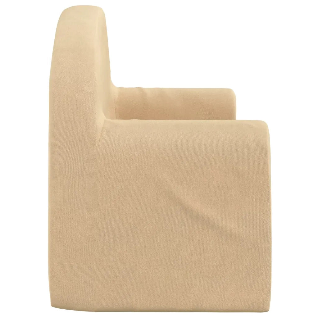Divano Letto per Bambini a 2 Posti Crema in Morbido Peluche 341806