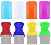 Kit di pulizia per parassiti a 8 pezzi - Denti in acciaio inossidabile - Denti bifacciali - Rimozione parassiti - Adatto per animali domestici - Varie colorazioni - Spazzola per pulizia parassiti