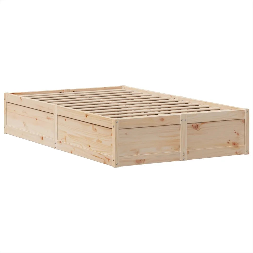 Letto senza Materasso-Struttura Letto 135x190 cm in Legno Massello di Pino 269297