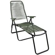 Marvin Sdraio Cordonata con Poggiapiedi Sedia a Sdraio da Giardino Filo in Pvc Pieghevole Metallo Poltrona Relax d Verde