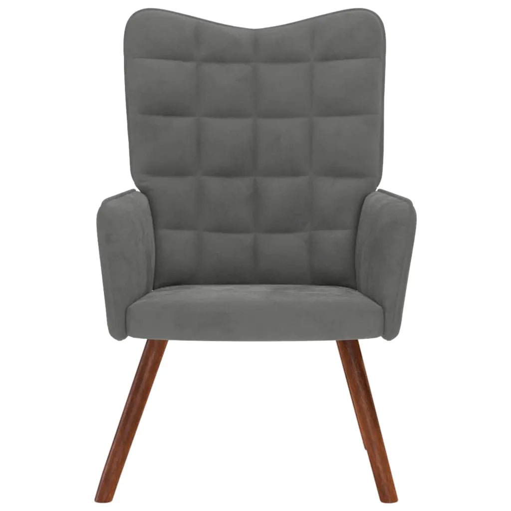 Sedia Relax Grigio Scuro in Velluto 4016811