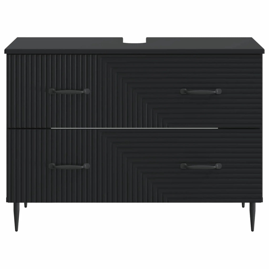Armadio per Lavabo da Bagno HAARLEM Nero 82 x 41 x 58,5 cm 896796