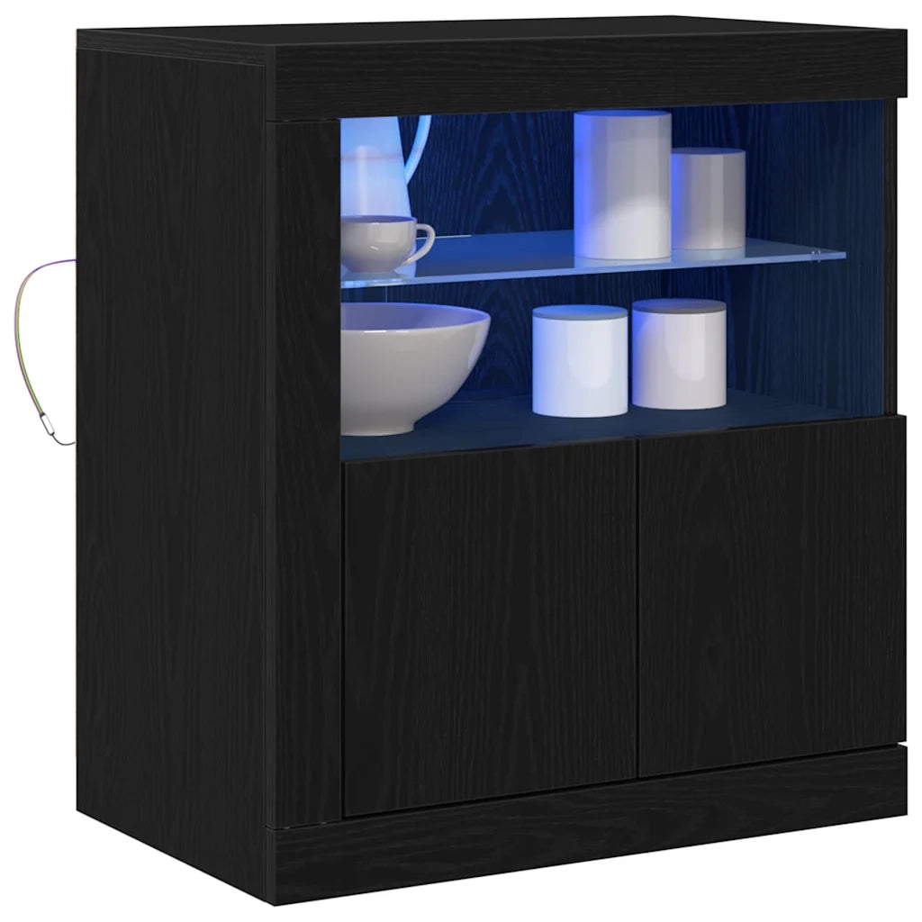 Credenza-Buffet-Armadio da cucina Nero 60.5 x 37 x 67 cm Legno multistrato