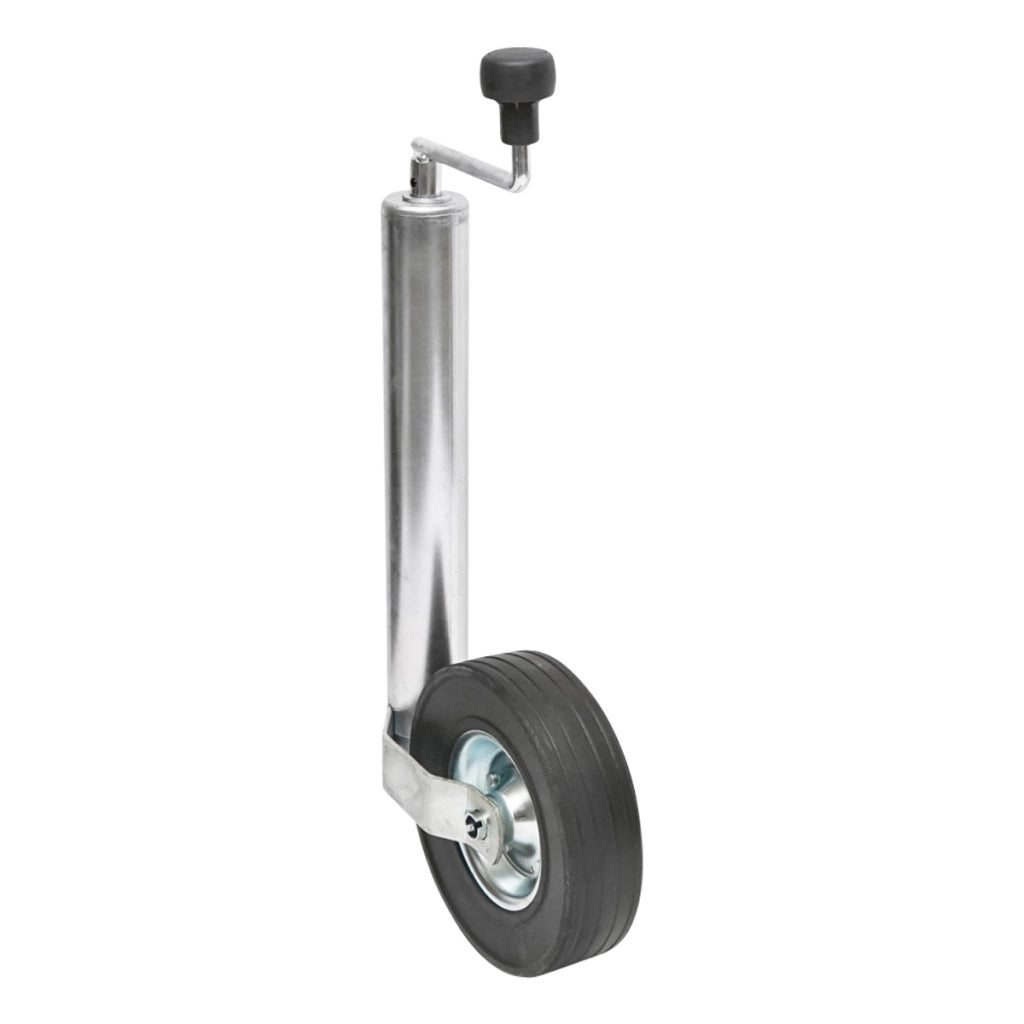 Ruota di supporto in PVC per rimorchio 200×60 mm, diametro tubo esterno 60 mm, diametro tubo interno 54 mm, carico 400 kg