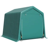 Garage Moto per Esterno 2.4x2 m, Tenda Garage per Attrezzi in Metallo e Tessuto PE, per Moto e Biciclette, Verde