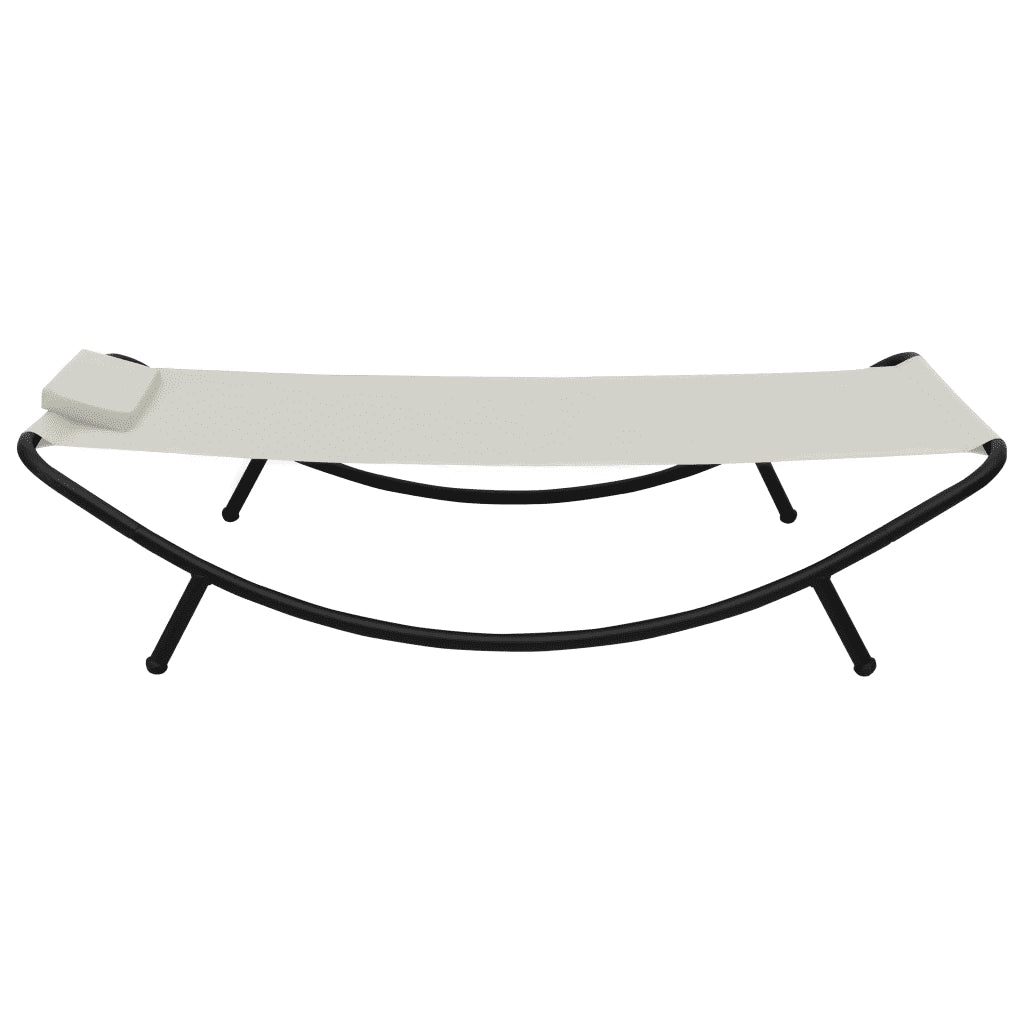 Lettino da Giardino Crema 200x90 cm in Acciaio 48080