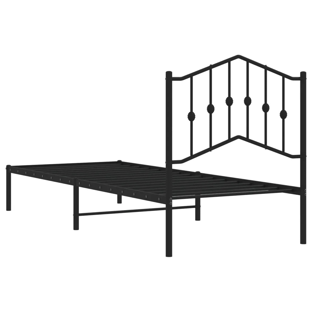 Giroletto con Testiera in Metallo Nero 80x200 cm 373780