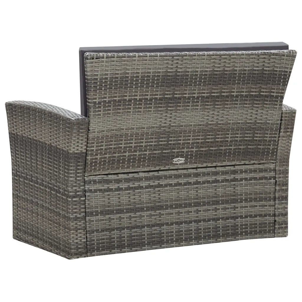 Set Divani da Giardino 4 pz | Set Salotto da Giardino con Cuscini in Polyrattan Grigio