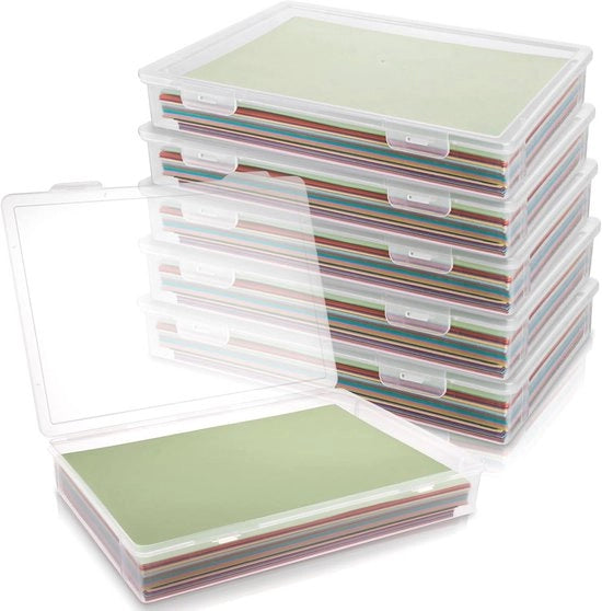 Set di archiviazione portatile A4 - Set di 6 scatole per documenti trasparenti stivellabili