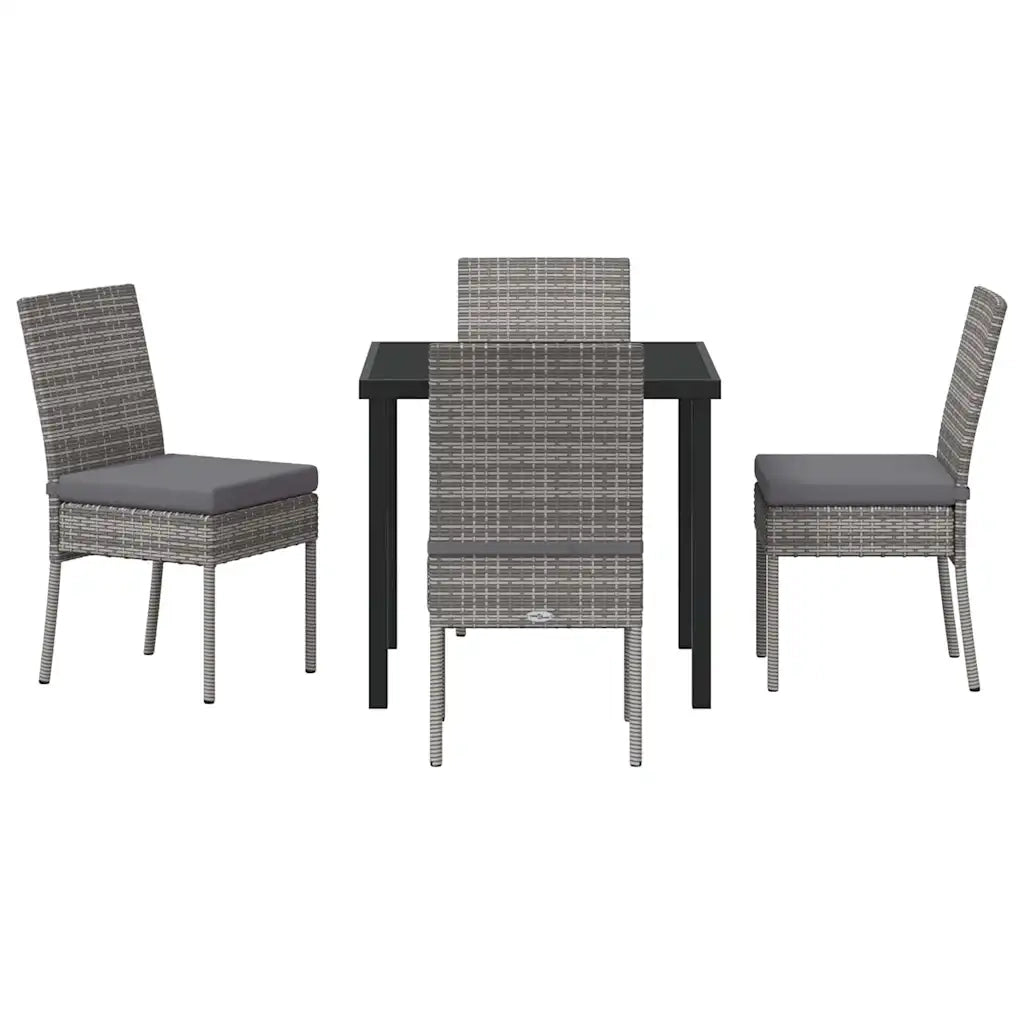 Set da Pranzo per Giardino 5 pcs Grigio