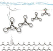 Accessori per Pesca - Cardanico 3 vie - Acciaio Inossidabile - Capacità di Sostegno 12 kg a 36 kg - 360 Gradi Rotanti - 4 Dimensioni 1# 3# 5# 7#