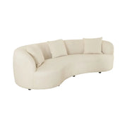 Divano dritto SOREN beige – Divano design in tessuto bouclé con forma arrotondata