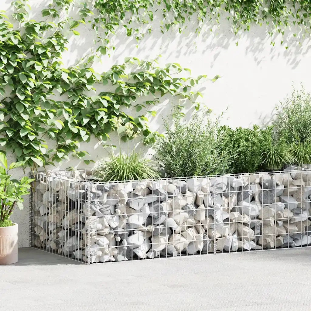 Gabbione Fioriera in Acciaio Zincato 180x90x50 cm 141624