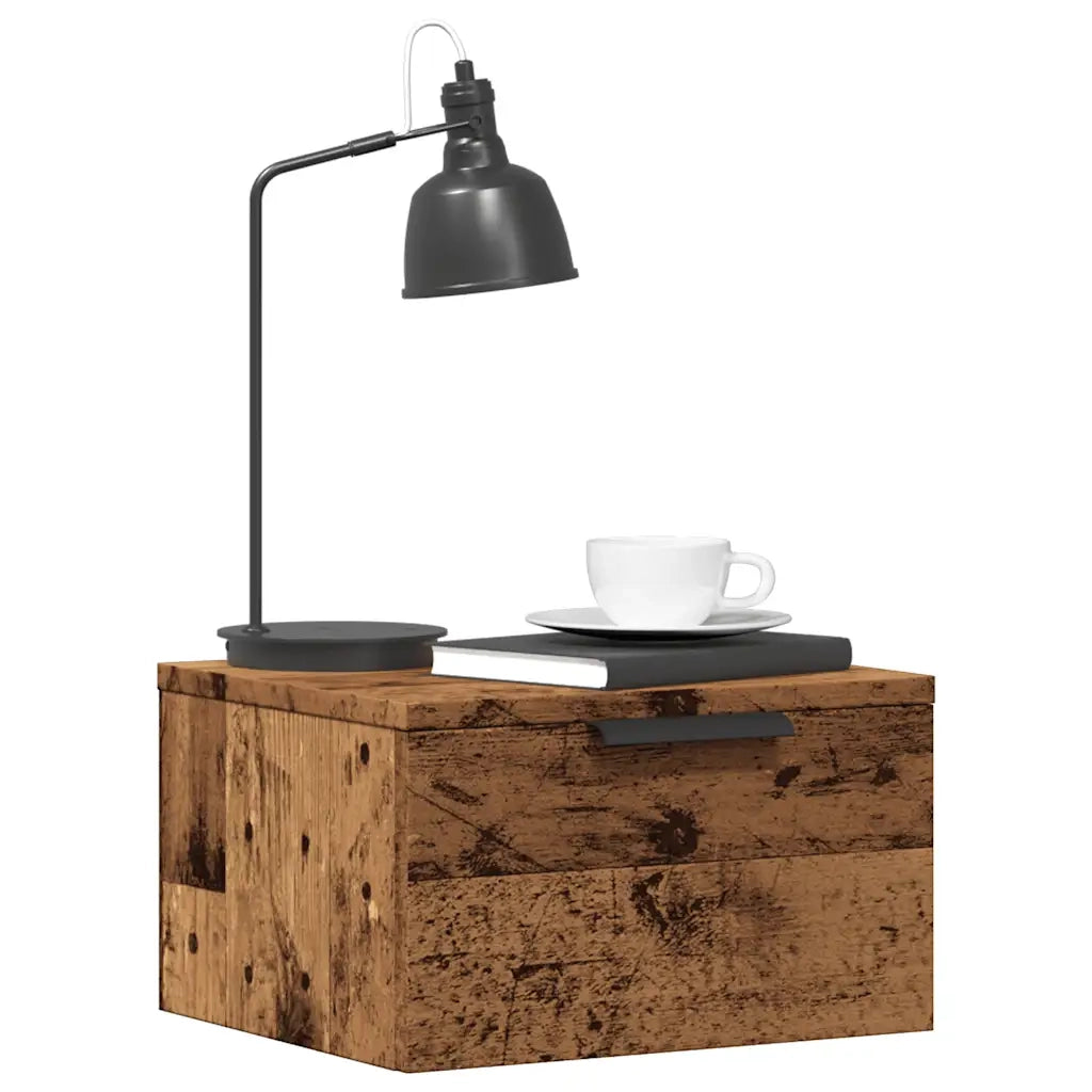 Comodini a Muro 2 pz Legno Antico 34x30x20 cm 856980