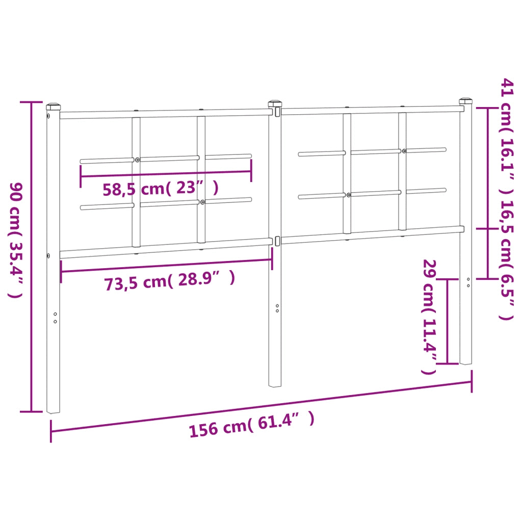 Testiera di Ricambio in Metallo Bianco 150 cm 355644