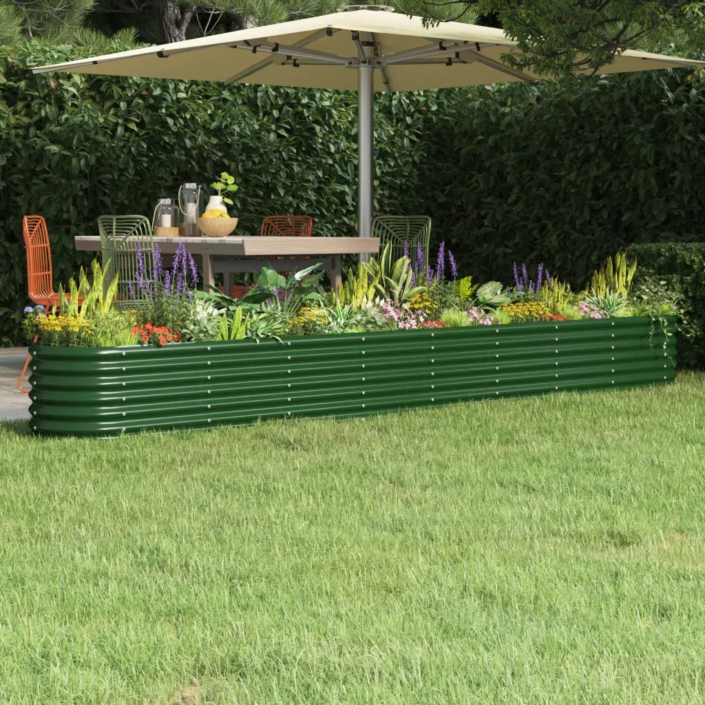 Letto Giardino Acciaio Zincato 332x40x36 cm Verde 318883