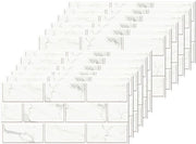 Pacco di 12 adesivi per piastrelle per bagno e cucina, foglio di piastrelle in vinile waterresistente per bagno, adesivi per piastrelle in vinile autoadesivi per piastrelle in gesso bianco, dimensioni 30 x 15 cm.