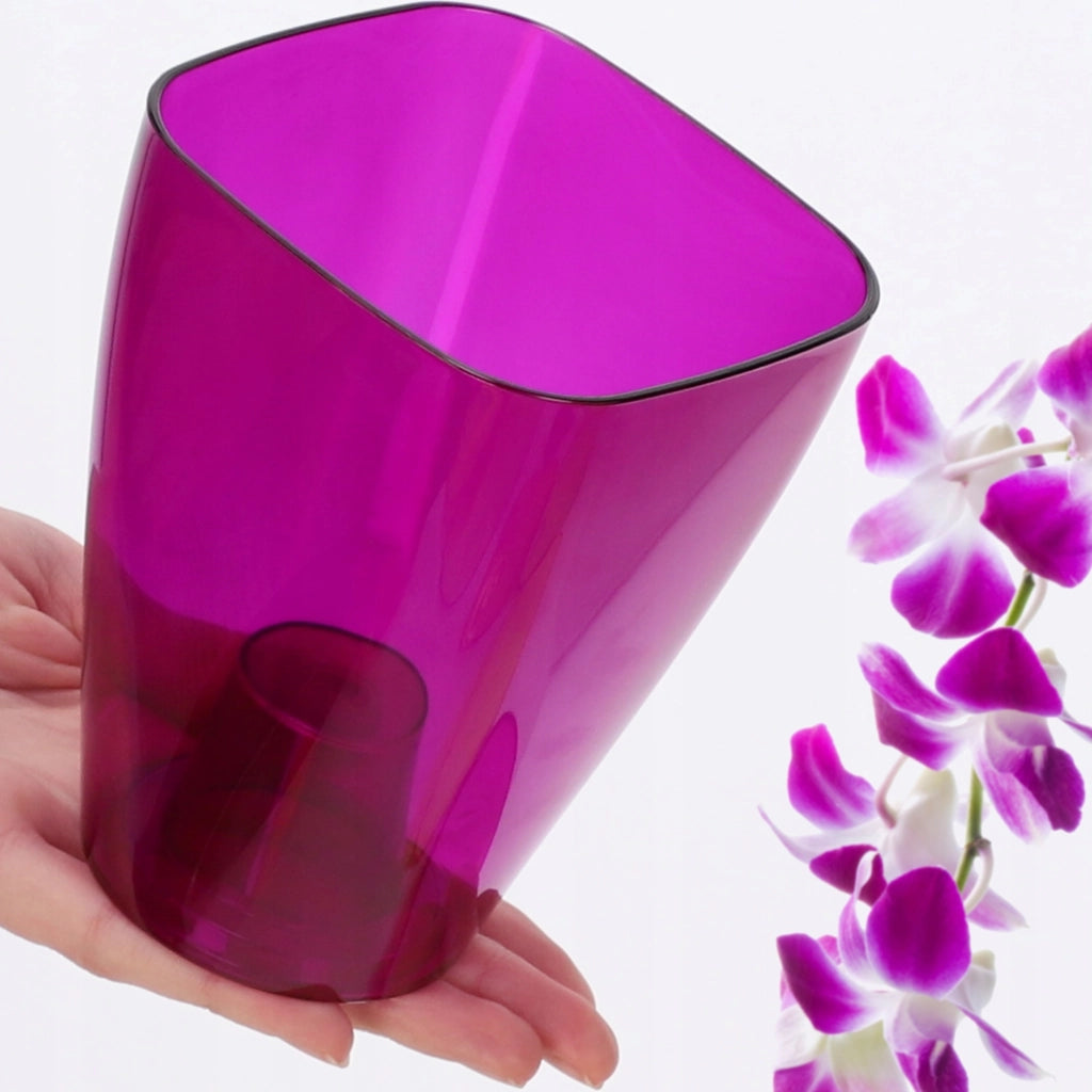Coprivaso KADAX per orchidee, in plastica, viola, 9 cm