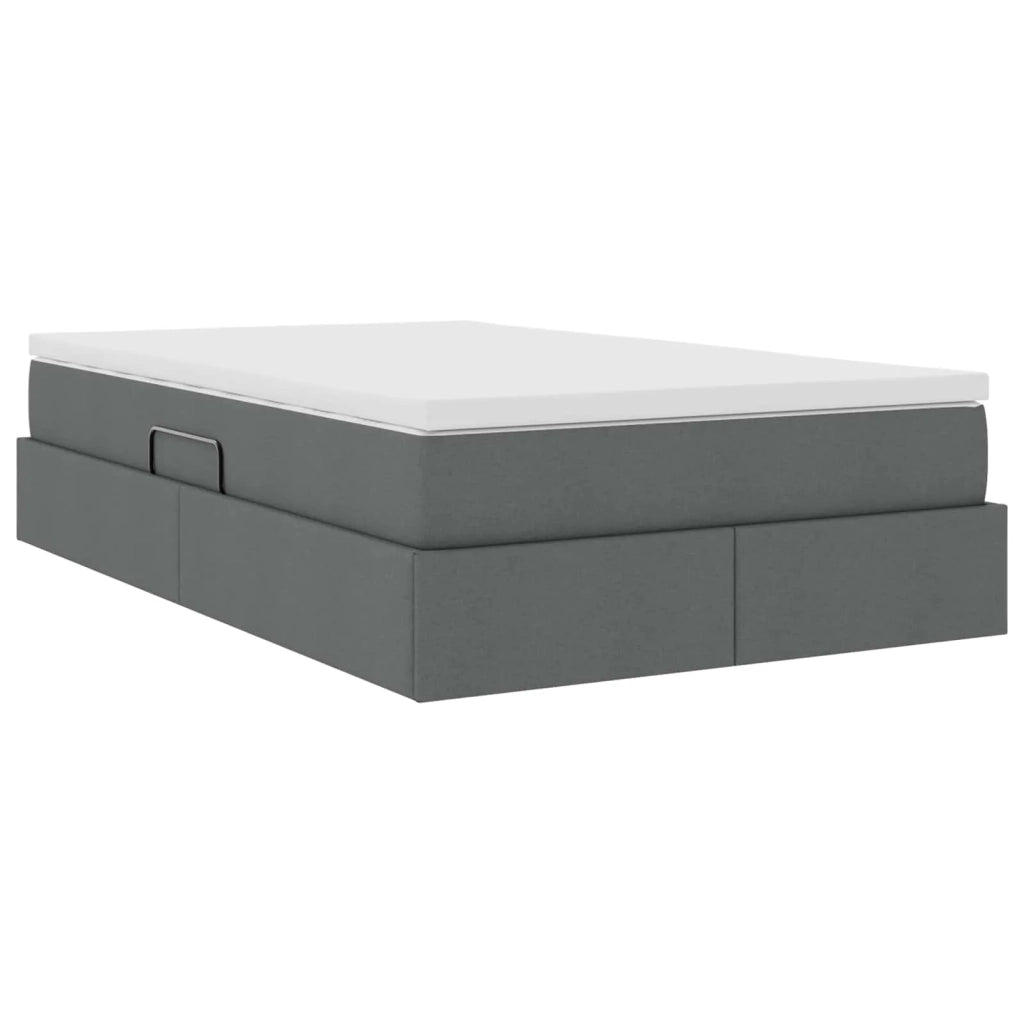 Letto con contenitore e materasso Grigio scuro 120 x 190 cm