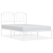 Letto matrimoniale | Letto per adulti | Giroletto con Testiera in Metallo Bianco 120x200 cm