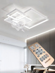 Plafoniera moderna a led con ventilatore da soffitto cambia 3 luci dimmerabile con telecomando