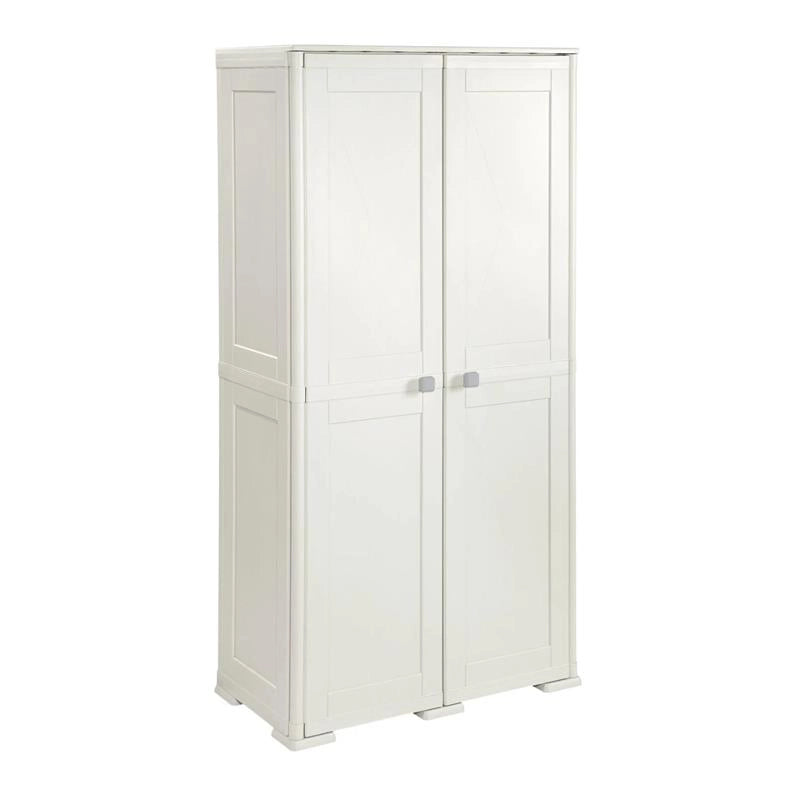 ARMADIO 2 ANTE PANNA 79X43X164 CM CON 2 MODULI E 2 RIPIANI – MOBILE ALTO ORGANIZZAZIONE CASA PER INGRESSO E LAVANDERIA