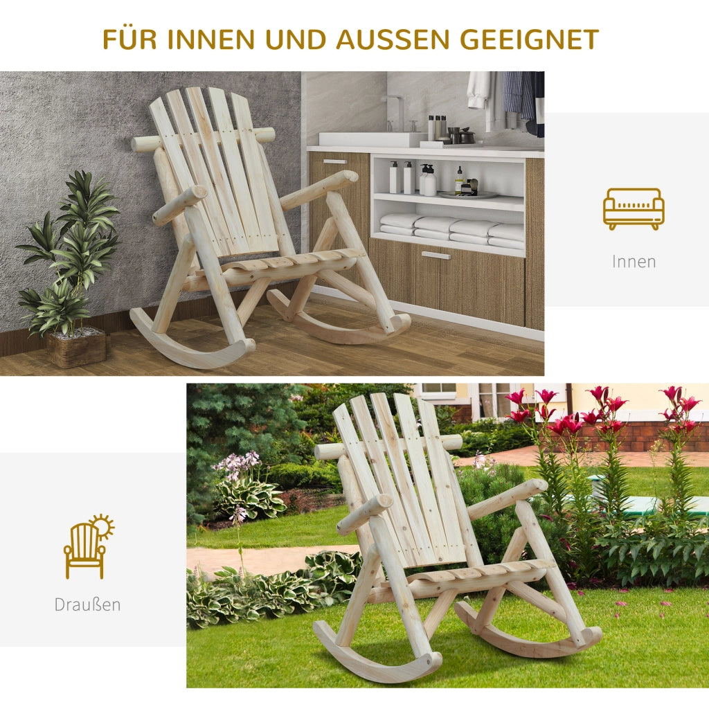 Poltrona dondolo in legno ¨C zephmum ¨C schienale alto, esterno, 113kg