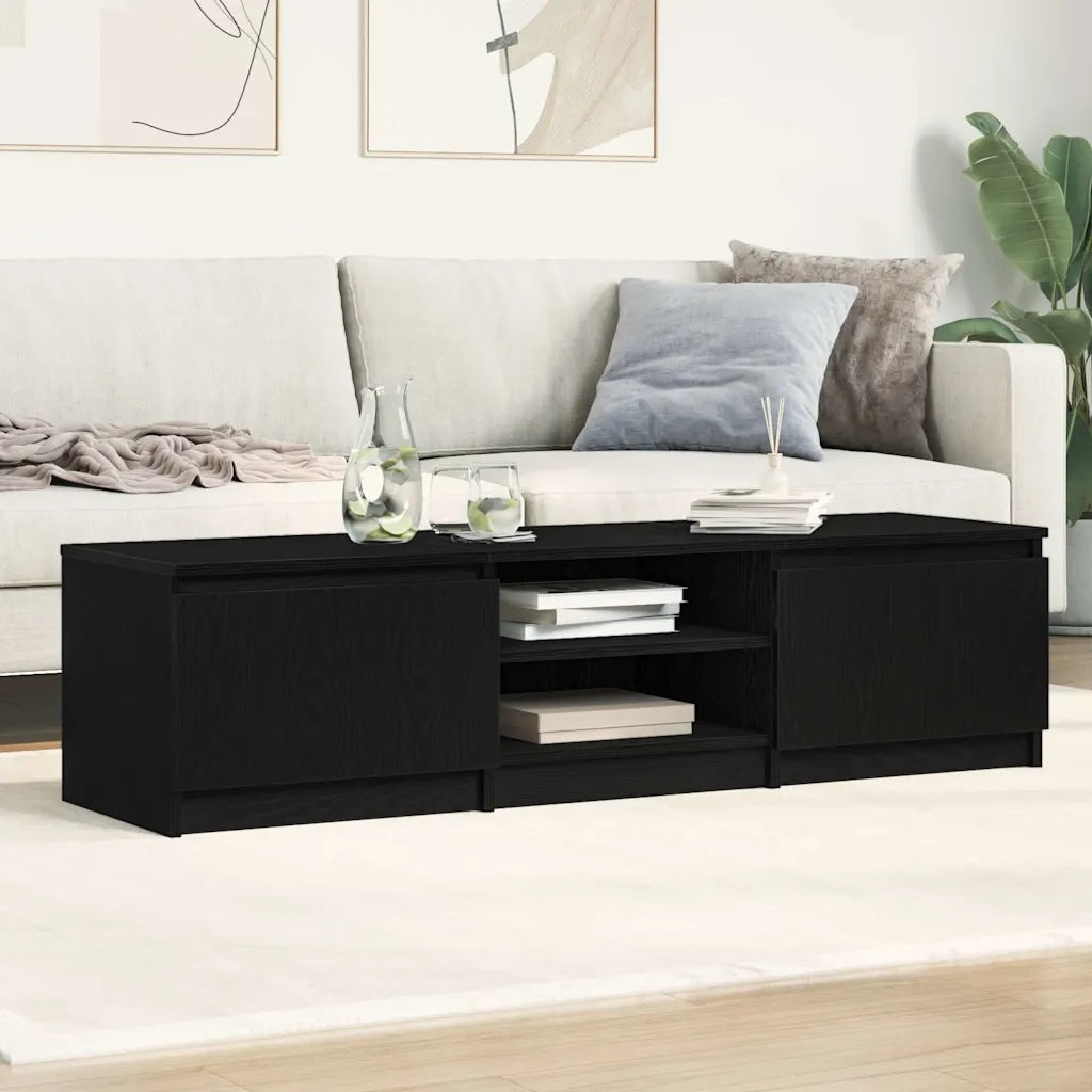 Mobile TV Rovere Nero 140x40x36 cm in Legno Multistrato 862440