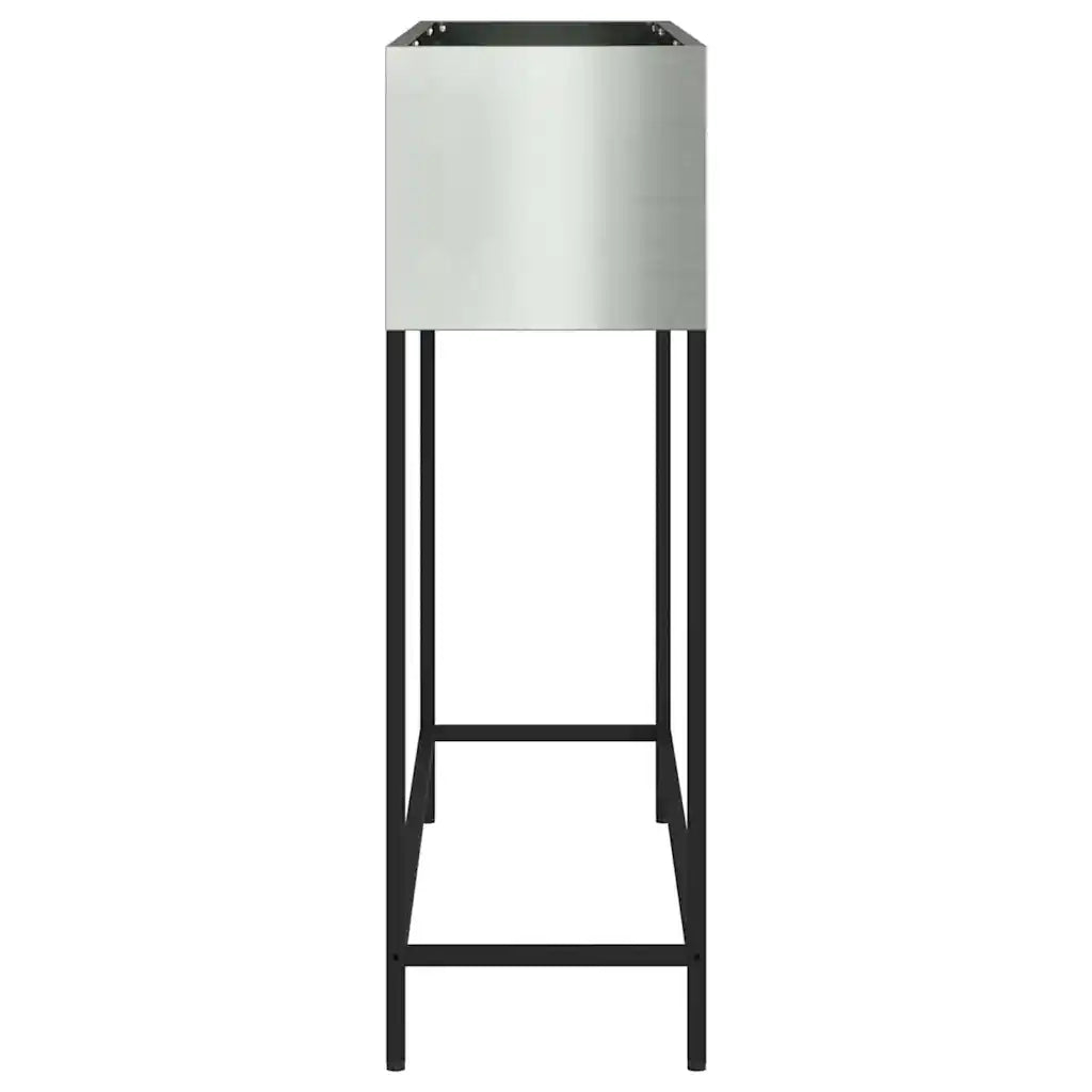 Fioriere | Cassetta per fiori | Vaso da Giardino Rialzato Argento 100 x 26 x 82 cm