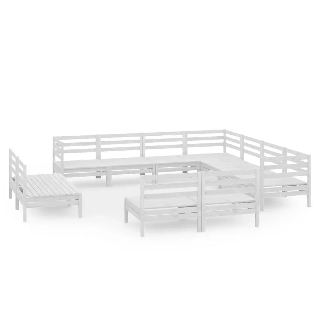 Set Divani da Giardino 11 pz in Legno Massello di Pino Bianco  cod mxl 36704