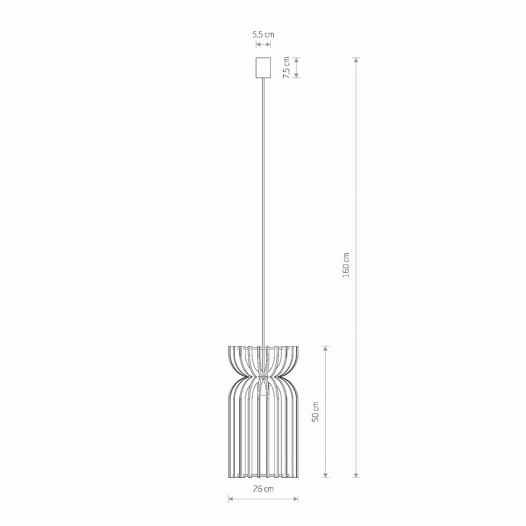 Nowodvorski KYMI A lampada a sospensione legno Ø26 E27