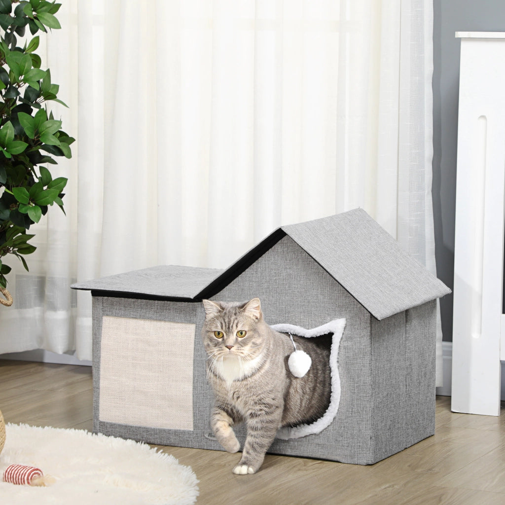 Casetta per Gatti con Zona Graffi ¨C zephmum ¨C 65x41x45.5 cm