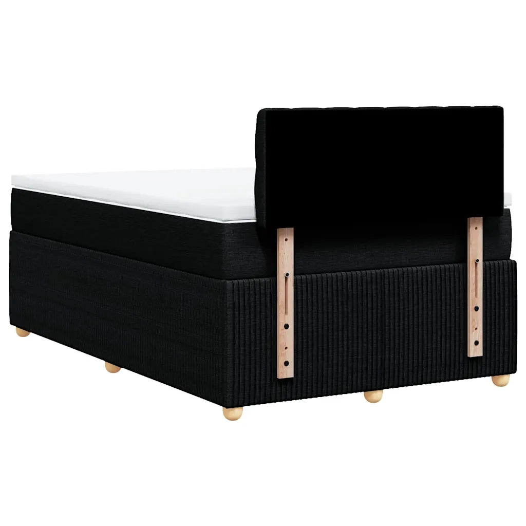 Giroletto a Molle con Materasso Nero 120x200 cm in Tessuto