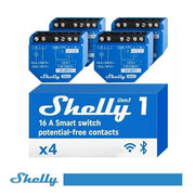 Shelly 1 Gen3 Kit 4 Pezzi, Relè WiFi Smart per Automazione Domestica, Controllo Remoto da App, Compatibile Alexa e Google Home