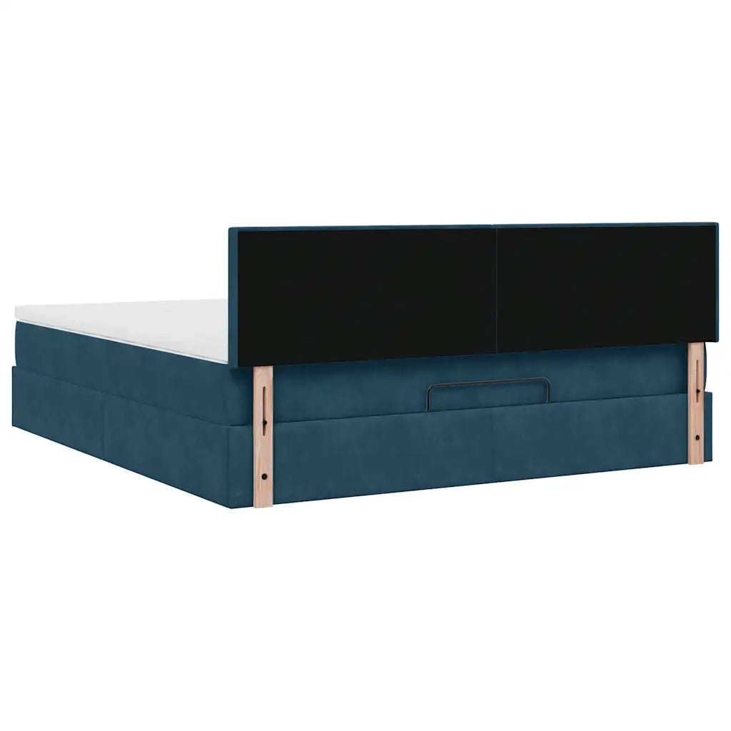 Struttura Letto Pouf con Materasso 160x200 cm in Velluto