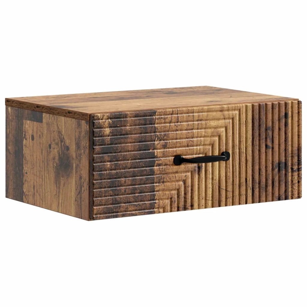 Mobiletto da notte a muro 2 pcs Legno antico 49 x 34,5 x 20 cm 898632