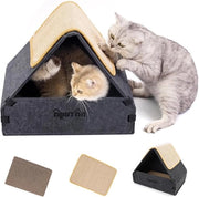 Cesta da Gatto in Feltro - Cesta per Gatti Solida per Facile Manutenzione - Ripiegabile - 43 x 33 x 35 cm - Grigio