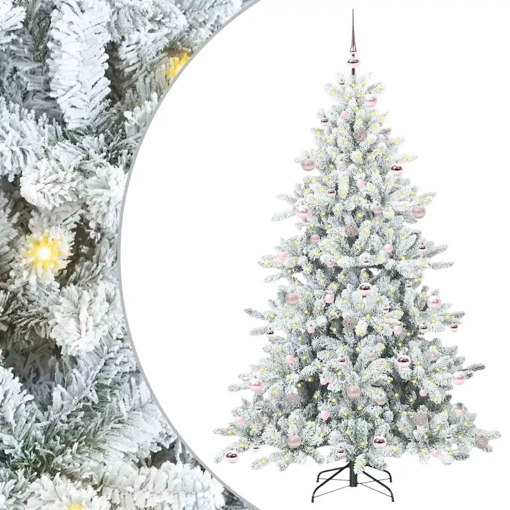 Albero di Natale | Decorazioni natalizie Artificiale con Rami Pieghevoli Bianco 210 cm