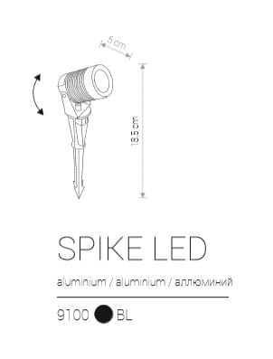 Lampada da giardino Nowodvorski SPIKE LED 5W 3000K nera