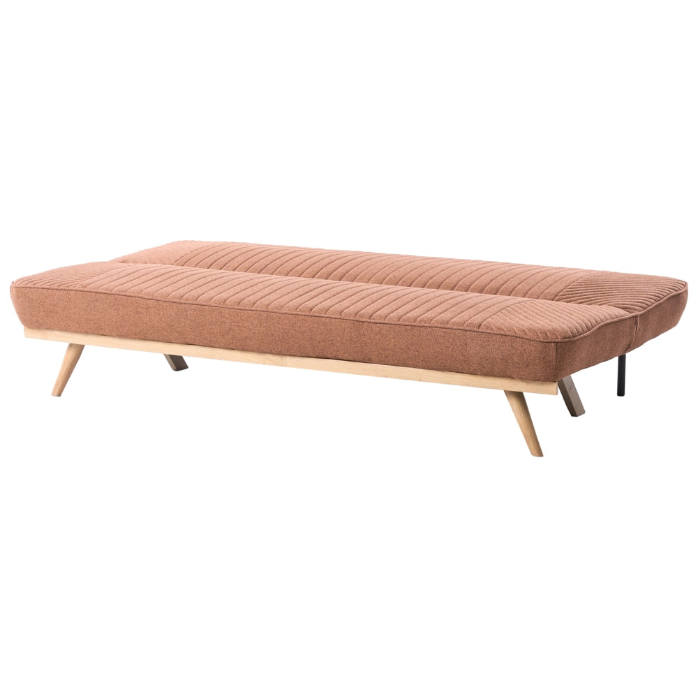 Divano letto Marrone Dorato Rivestimento in tessuto Gambe in metallo 2 posti Seduta con schienale imbottito Design moderno Senza braccioli