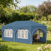 GAZEBO Pop-up 3x6 m Blu in metallo e tessuto Oxford