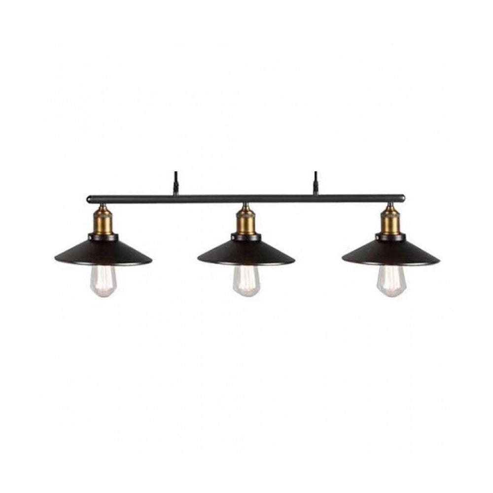 Trade Shop - Lampadario A Sospensione Vintage 3 Punti Luce Attacco E27 Stile Industriale A02 -