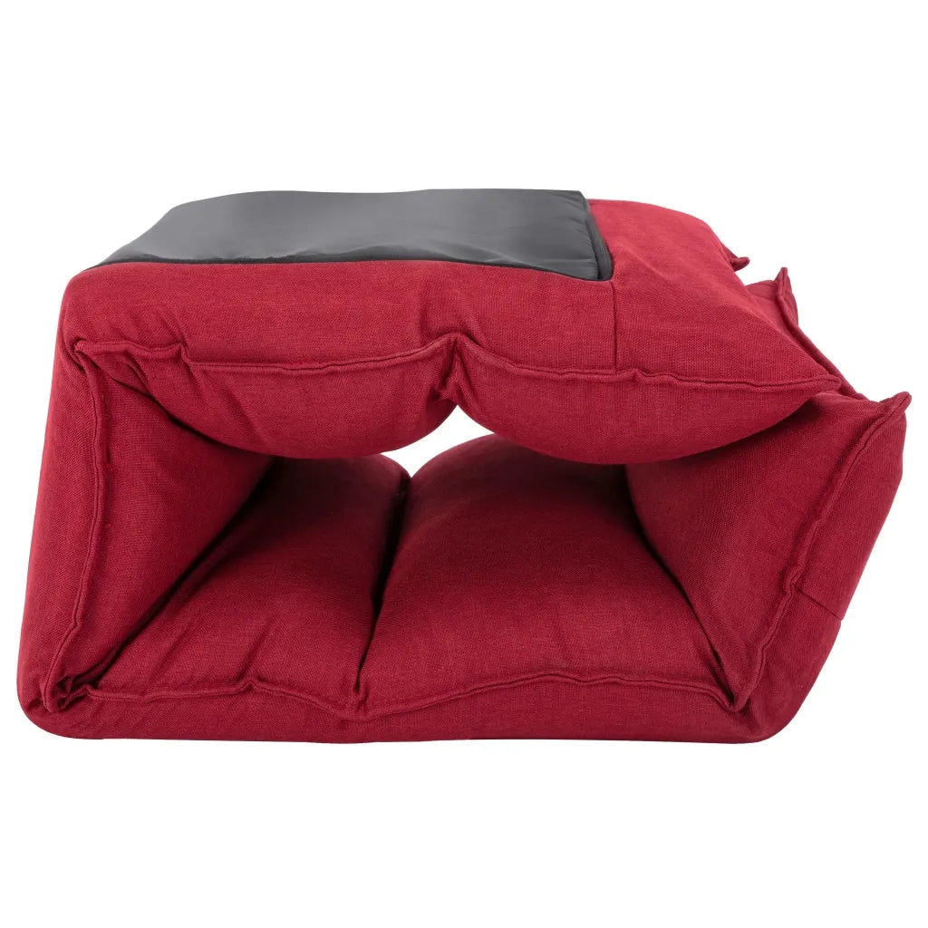 Sedia a Sdraio da Terra Pieghevole Rosso Vino in Tessuto cod mxl 67318