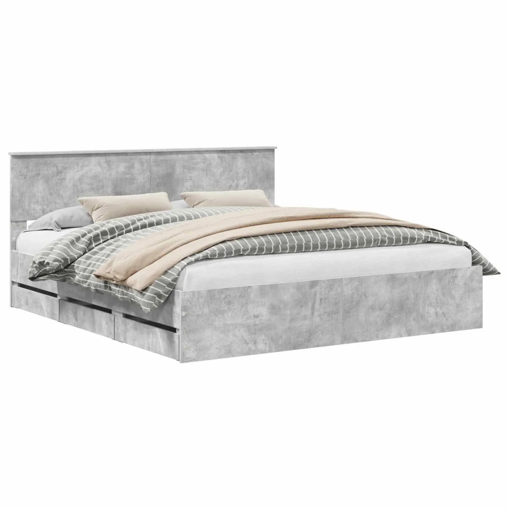 Struttura del letto con cassetto Grigio cemento 180 x 200 cm 3410682